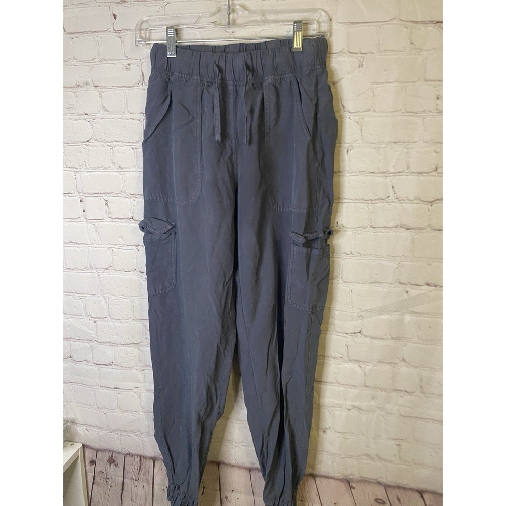 Utility Cargo Jogger Pants Sz X Small‎ Gray Pull On Women